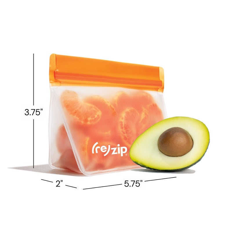 Rezip (re) zip 5-pack Stand-Up Reusable Bags | BPA-Free, Food Grade, Leakproof, Freezer and Dishwasher Safe | 5 Snack-Size Bags (1-Cup / 8-Oz) | Multicolor for Easy Organization - Image 3